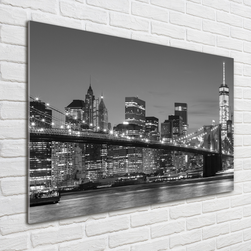 Foto obraz szkło hartowane Manhattan nocą