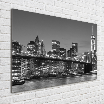 Foto obraz szkło hartowane Manhattan nocą