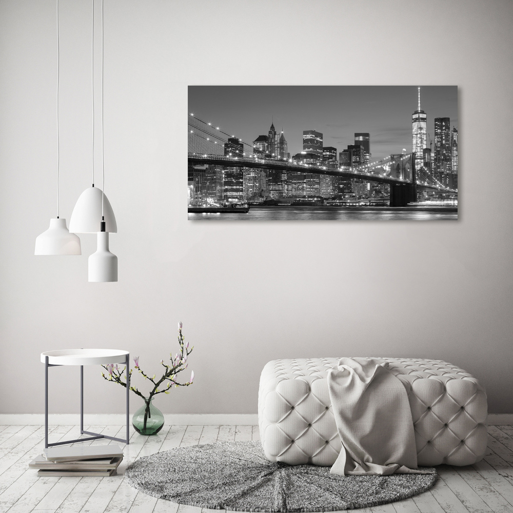 Foto obraz szkło hartowane Manhattan nocą