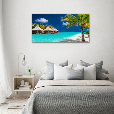 Foto obraz szklany Bungalowy Malediwy