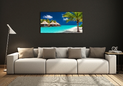 Foto obraz szklany Bungalowy Malediwy