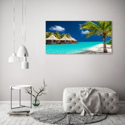 Foto obraz szklany Bungalowy Malediwy