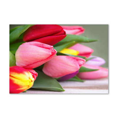 Foto obraz szklany Kolorowe tulipany