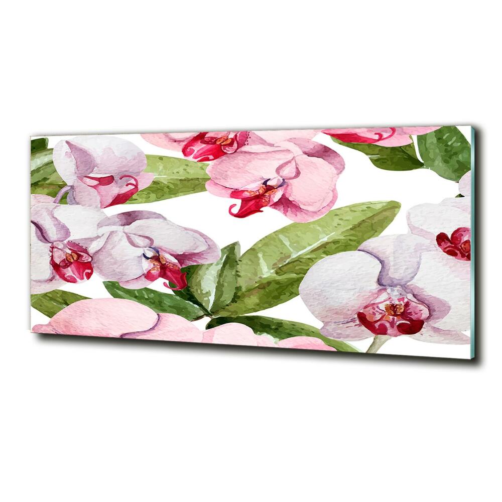 Fotoobraz na ścianę szklany Różowe orchidee