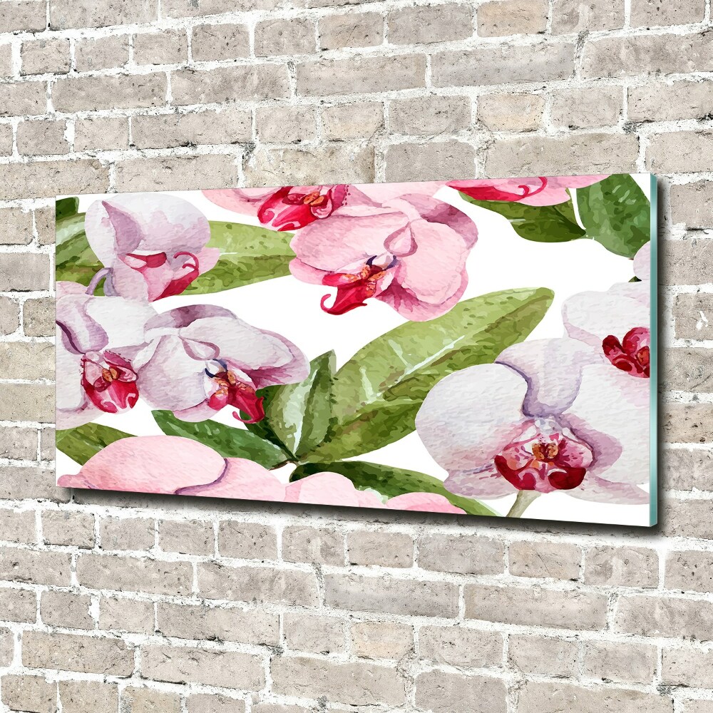 Fotoobraz na ścianę szklany Różowe orchidee