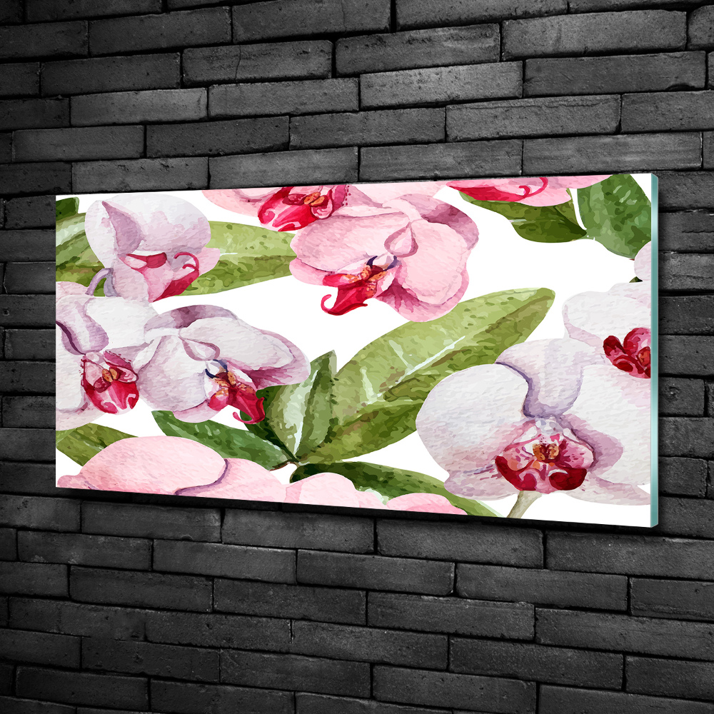 Fotoobraz na ścianę szklany Różowe orchidee