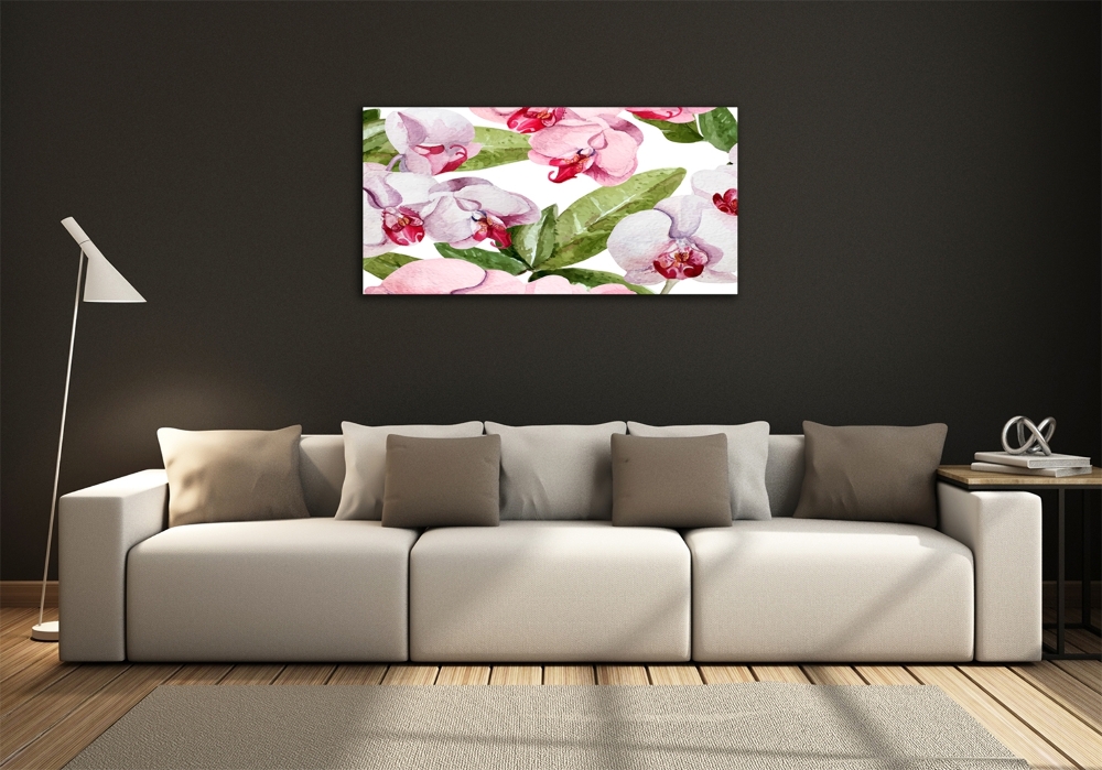 Fotoobraz na ścianę szklany Różowe orchidee
