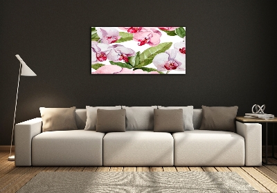 Fotoobraz na ścianę szklany Różowe orchidee