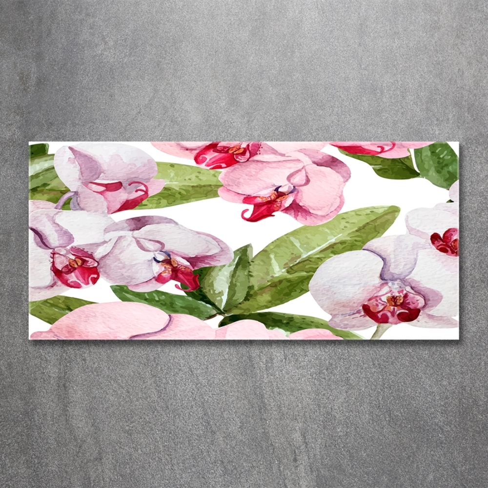Fotoobraz na ścianę szklany Różowe orchidee