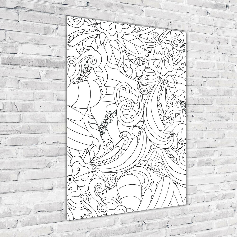 Foto obraz szkło hartowane pionowy Tło Zentangle