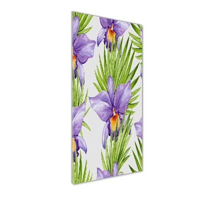 Foto obraz szklany pionowy Orchidea i palmy