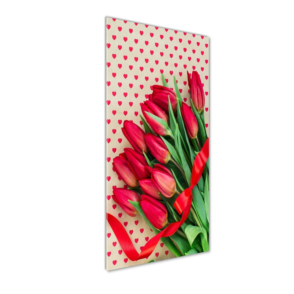 Foto obraz na szkle pionowy Czerwone tulipany