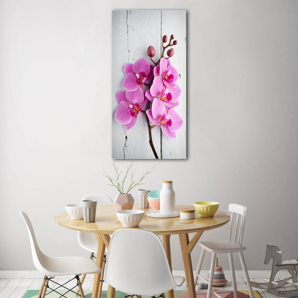 Foto obraz na szkle pionowy Różowa orchidea