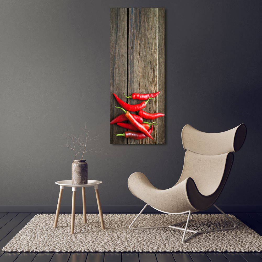 Foto obraz szklany pionowy Papryczki chilli