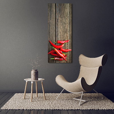 Foto obraz szklany pionowy Papryczki chilli
