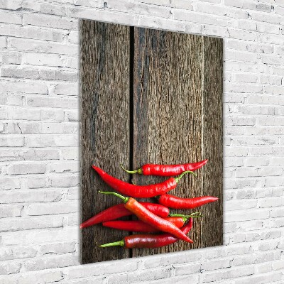Foto obraz szklany pionowy Papryczki chilli