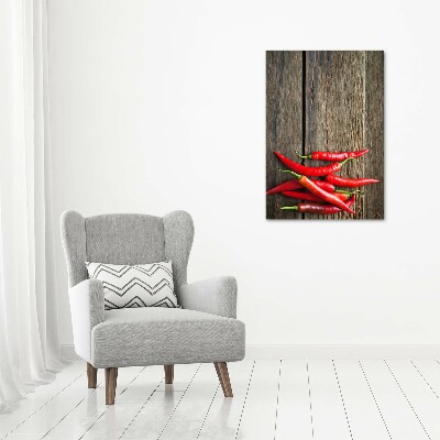 Foto obraz szklany pionowy Papryczki chilli
