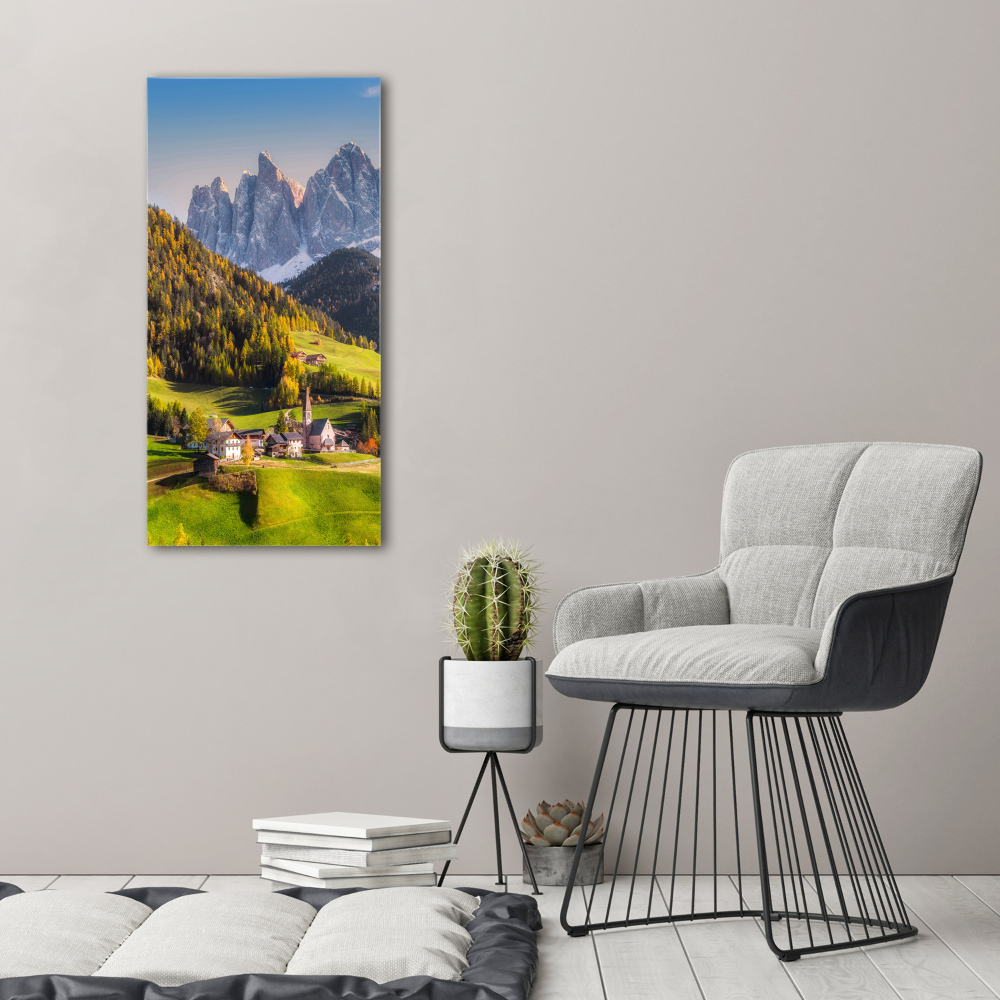 Foto obraz na szkle pionowy Miasteczko w górach