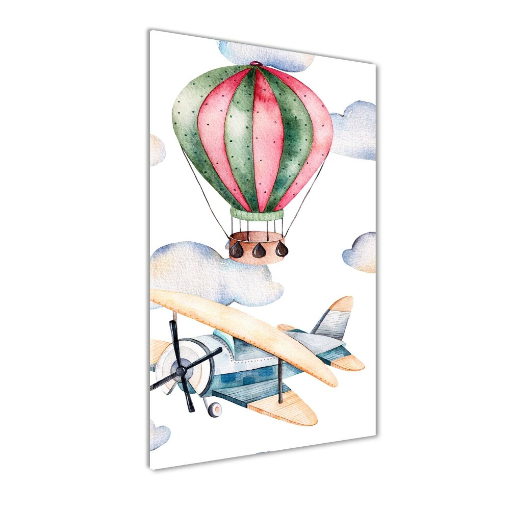 Foto obraz na szkle pionowy Balony i samoloty