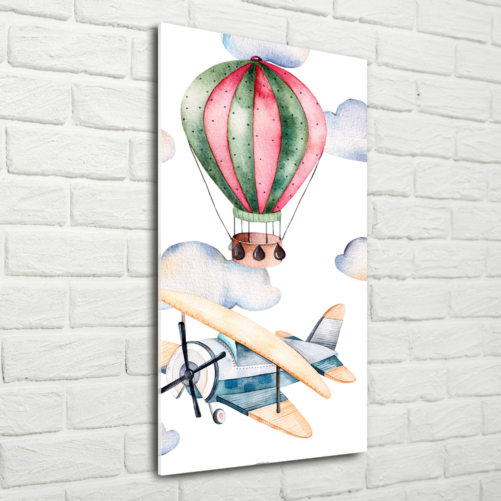 Foto obraz na szkle pionowy Balony i samoloty