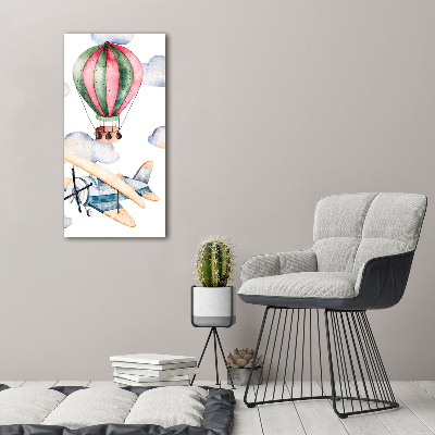 Foto obraz na szkle pionowy Balony i samoloty