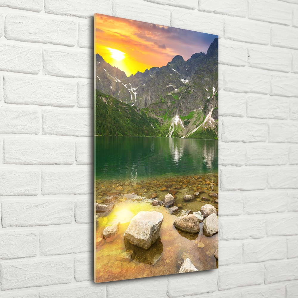 Foto obraz na szkle pionowy Morskie oko Tatry