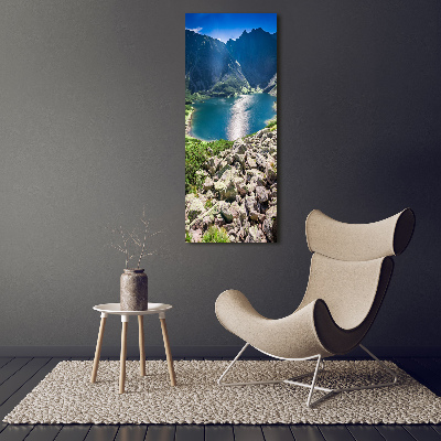 Foto obraz na szkle pionowy Czarny staw Tatry