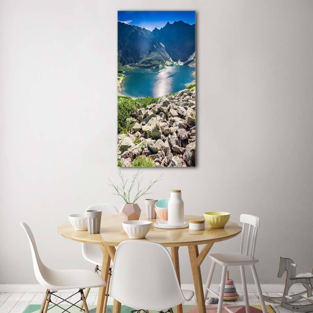Foto obraz na szkle pionowy Czarny staw Tatry