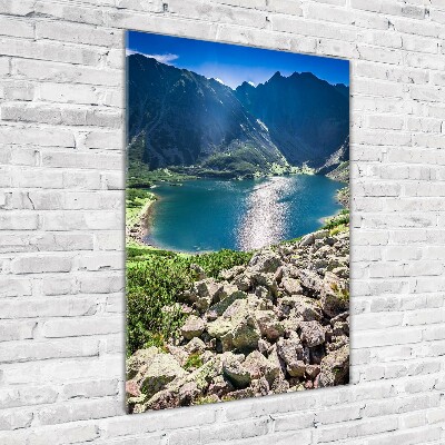 Foto obraz na szkle pionowy Czarny staw Tatry