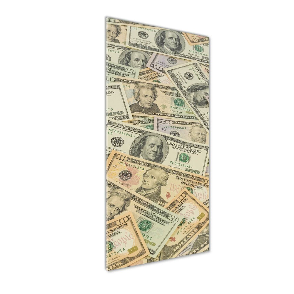 Foto obraz szklany pionowy Banknoty dolarów