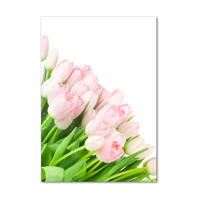 Foto obraz na szkle pionowy Różowe tulipany