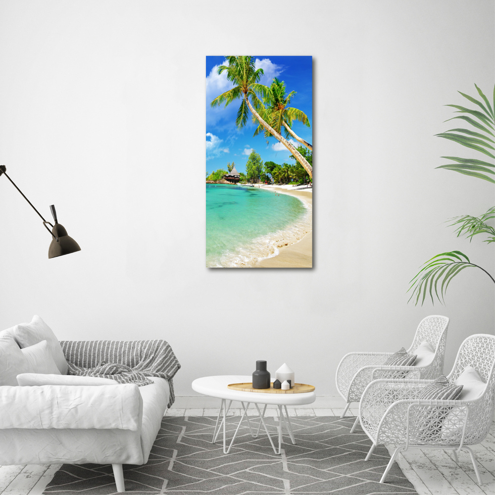 Foto obraz szklany pionowy Tropikalna plaża