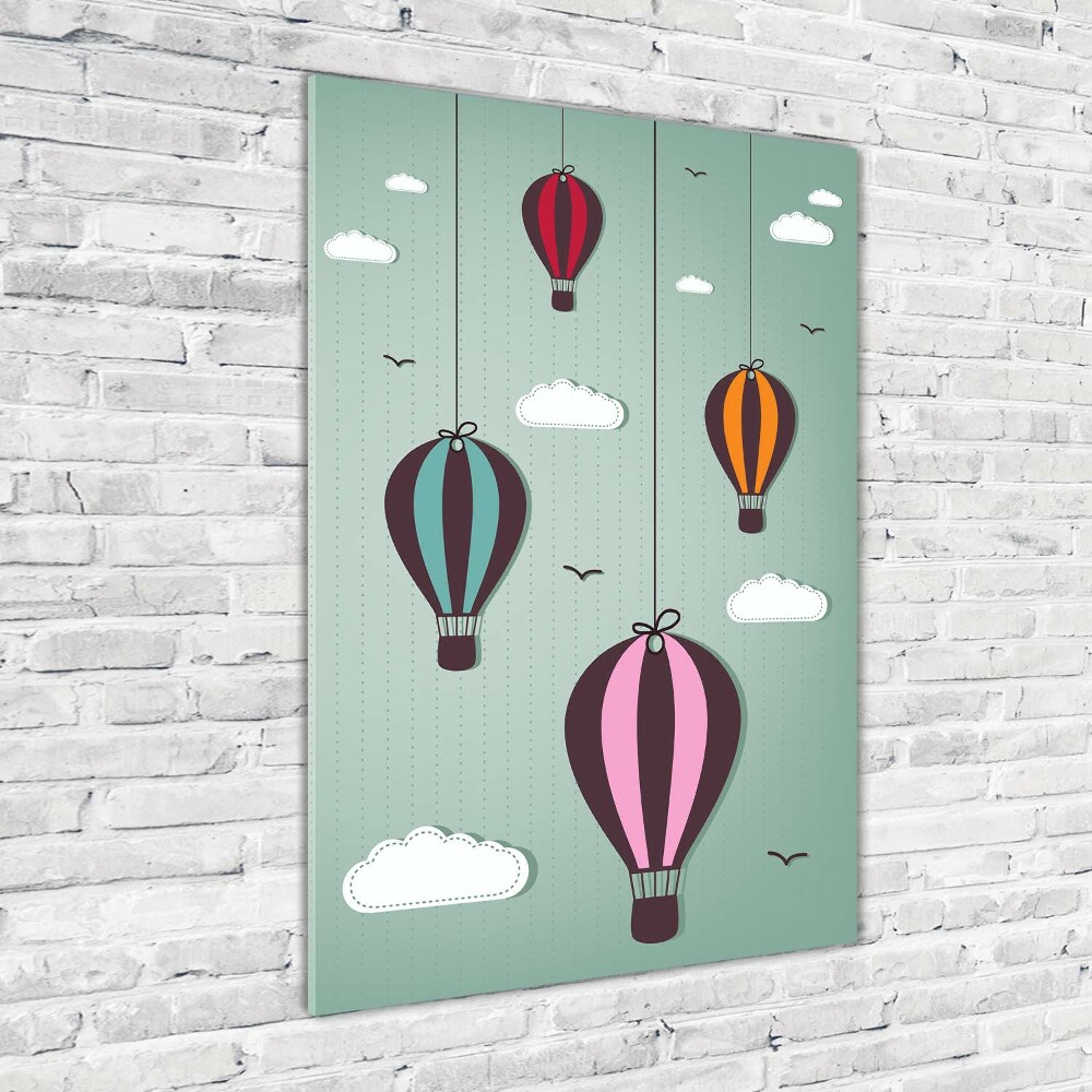 Foto obraz na szkle pionowy Latające balony