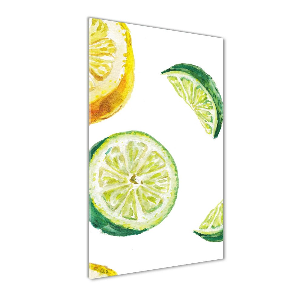 Foto obraz na szkle pionowy Limonki i cytryny