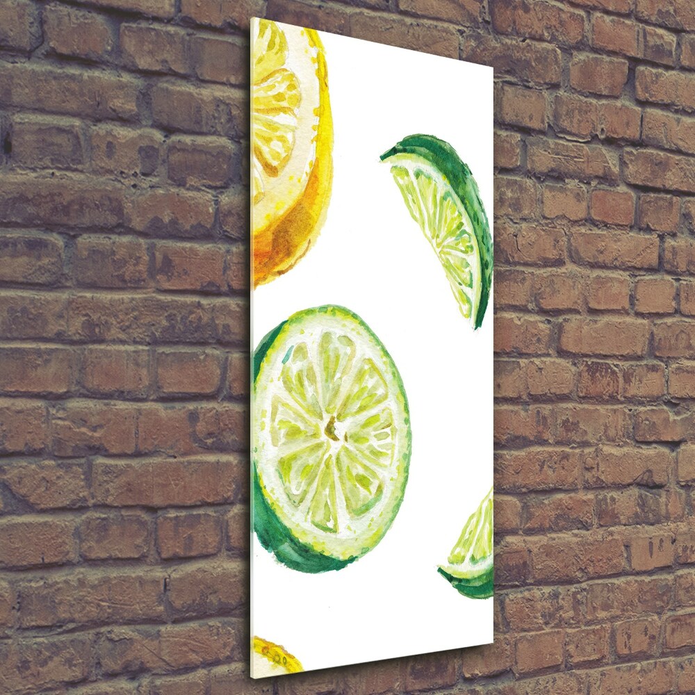 Foto obraz na szkle pionowy Limonki i cytryny