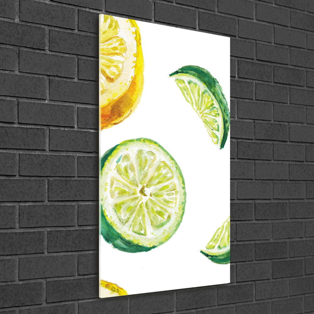 Foto obraz na szkle pionowy Limonki i cytryny