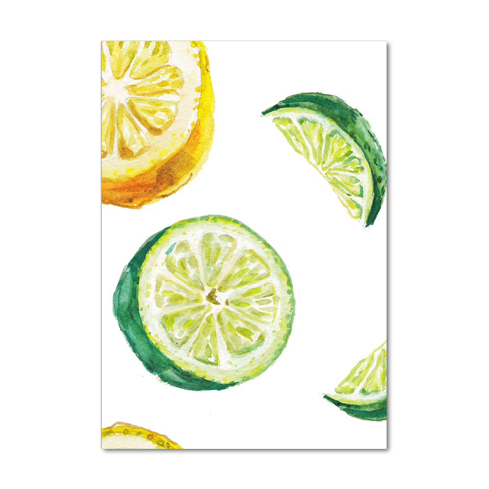 Foto obraz na szkle pionowy Limonki i cytryny