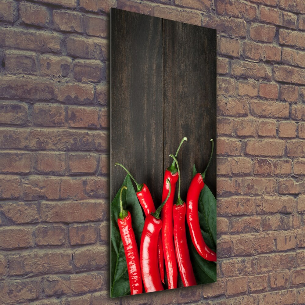 Foto obraz szklany pionowy Papryczki chilli