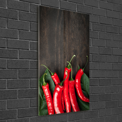 Foto obraz szklany pionowy Papryczki chilli