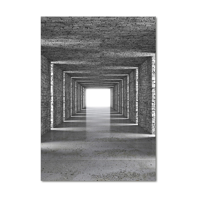 Foto obraz szkło hartowane pionowy Tunel z cegły