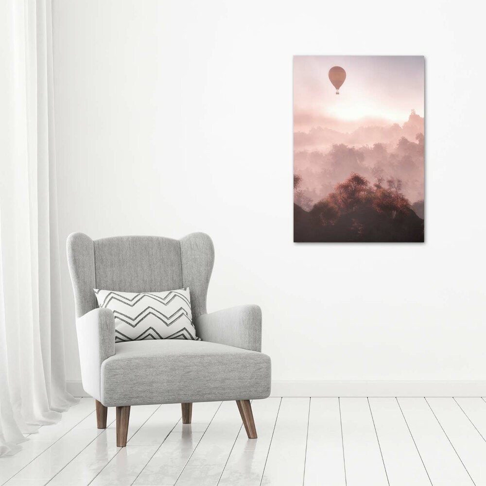 Foto obraz na szkle pionowy Latający balon las