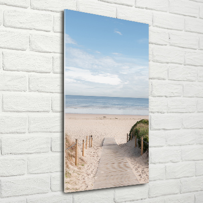 Foto obraz szklany pionowy Ścieżka na plażę