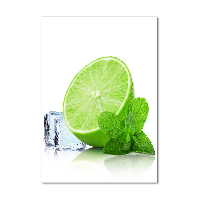 Foto obraz szkło hartowane pionowy Limonka i lód