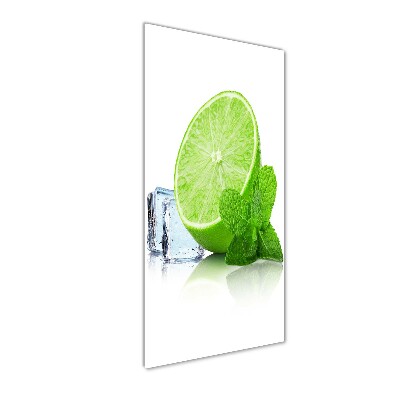 Foto obraz szkło hartowane pionowy Limonka i lód