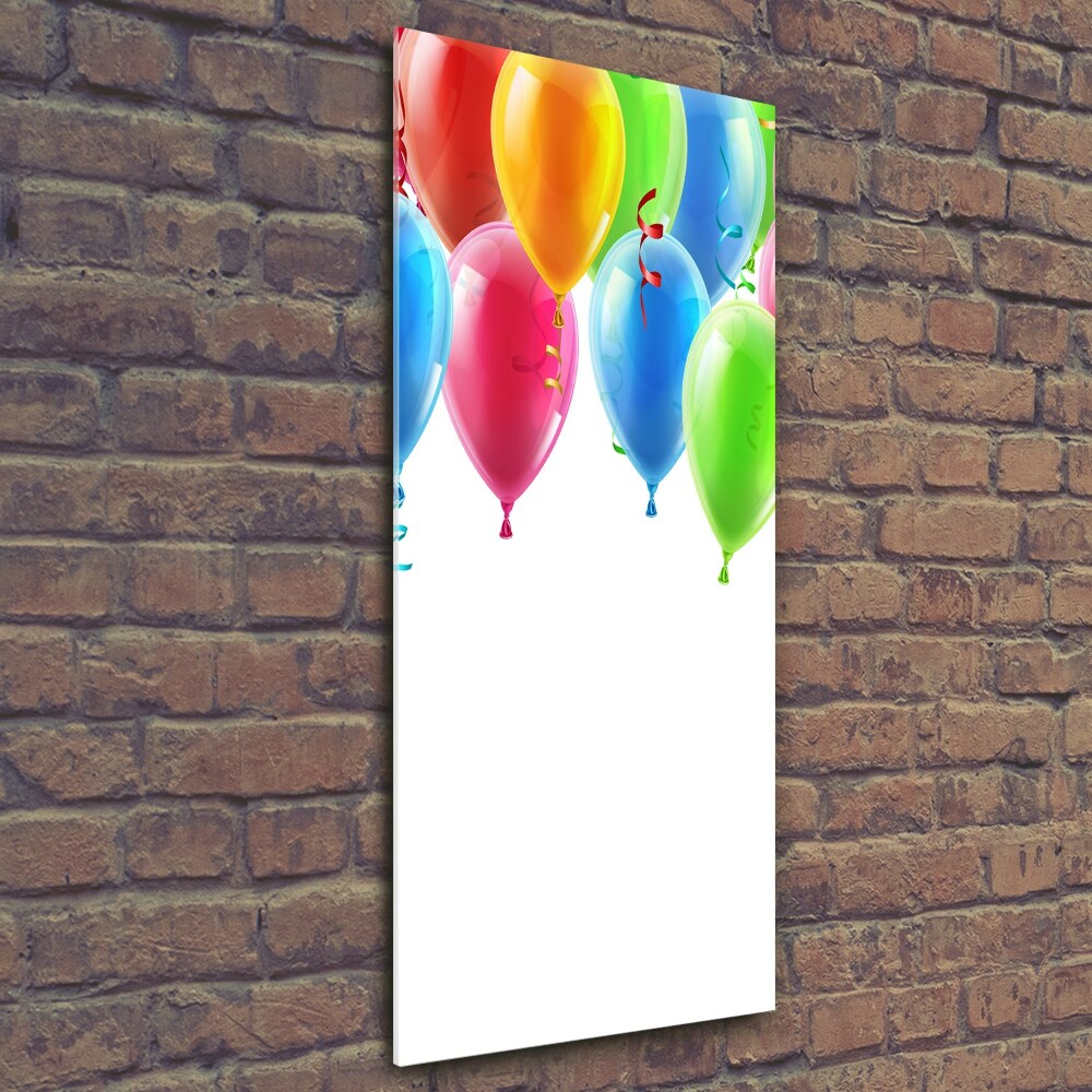 Foto obraz na szkle pionowy Kolorowe balony
