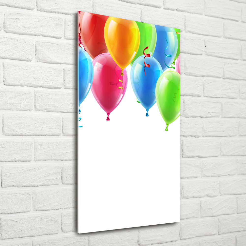 Foto obraz na szkle pionowy Kolorowe balony