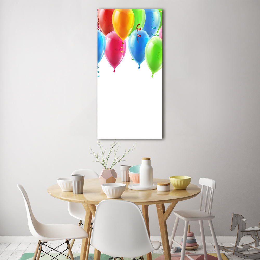 Foto obraz na szkle pionowy Kolorowe balony