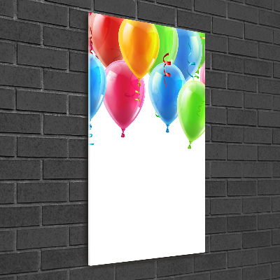 Foto obraz na szkle pionowy Kolorowe balony