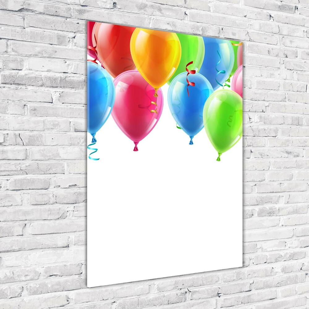 Foto obraz na szkle pionowy Kolorowe balony