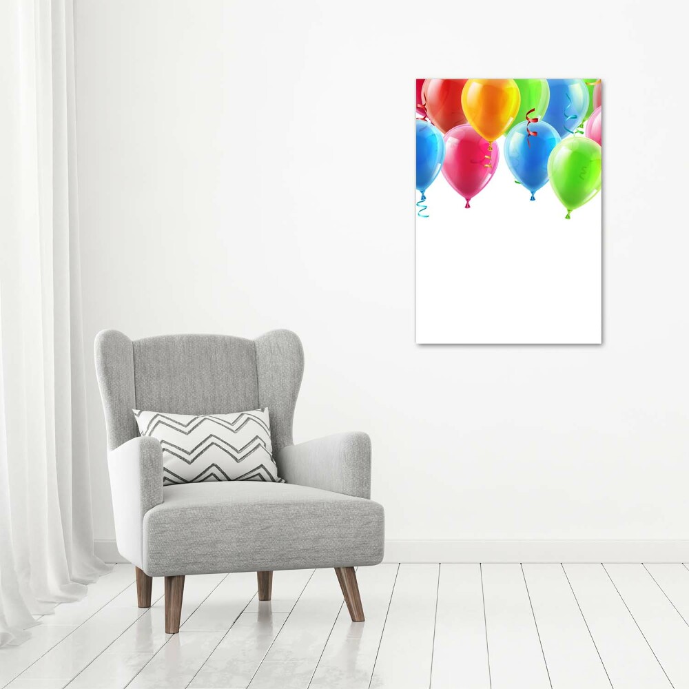 Foto obraz na szkle pionowy Kolorowe balony